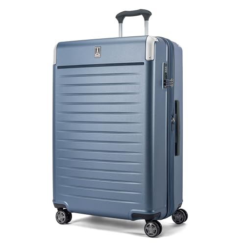 Travelpro Platinum Elite Hardside Expandable Spinner Wheel Luggage TSA Lock Hard Shell Polycarbonate Suitcase, Dark Sky Blue, Checked-Large 28-Inch