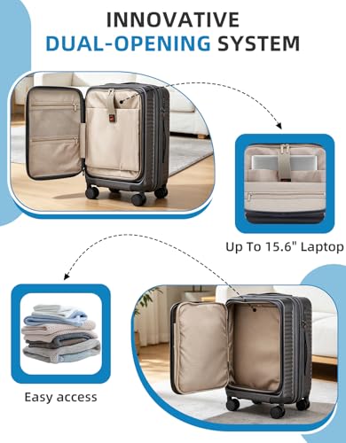 LARVENDER Carry On Luggage 22x14x9 Airline Approved, Suitcases with Wheels