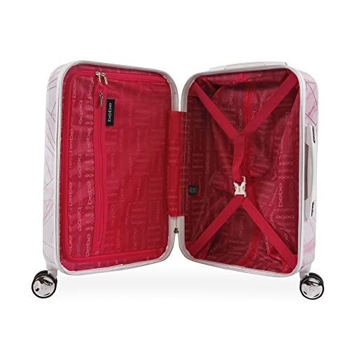 bebe Women's Luggage Alana 21" Hardside Carry-On, Pink Marble