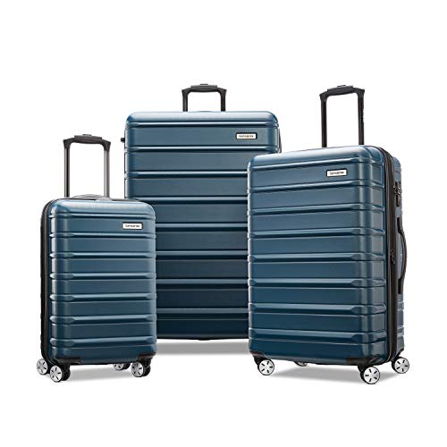 Samsonite Omni 2 Hardside 3 Piece Set - Includes Global Carry-On, Medium, & Large Checked Suitcases - 360° Dual Spinner Wheels - Integrated TSA Lock & Expansion - Amazon Exclusive - Nova Teal