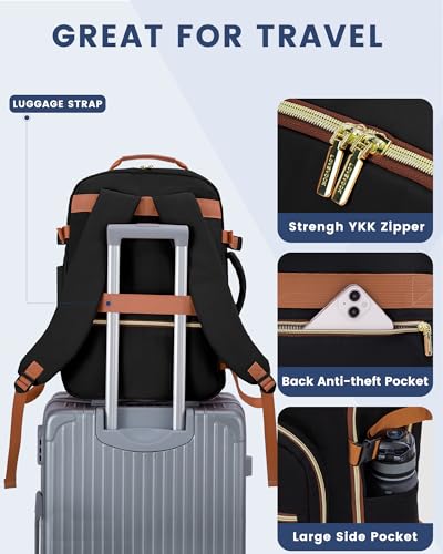 LOVEVOOK 40L Travel Backpack Flight Approved Carry on Backpack,3 Packing Cubes,Waterproof Personal Item Travel Bag,TSA Carry on Luggage Suitcase Travel Essentials,Gifts for Women & Men,fits 17" Laptop