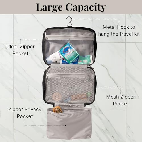 Baggallini Large Hanging Travel Toiletry Kit - Lightweight 8x11 Inch Makeup Bag