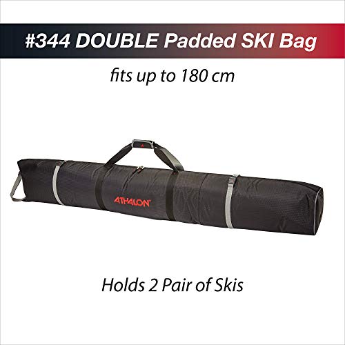 Athalon Double Padded Ski Bag (Black, 180cm)