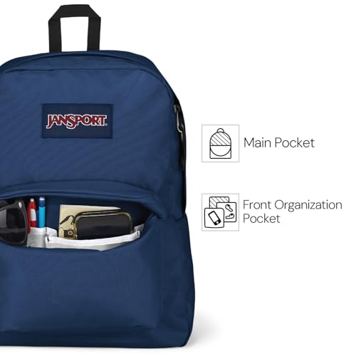 JanSport SuperBreak Plus Backpack with Padded 15-inch Laptop Sleeve and Integrated Bottle Pocket - Spacious and Durable Daypack for Work and Travel - Black
