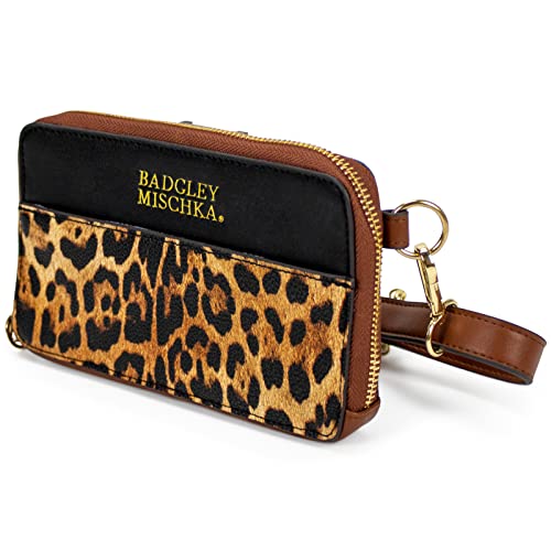 Badgley Mischka Leopard Vegan Leather Belt Bag Pouch | Travel Crossbody Sling Bag | Fanny Pack