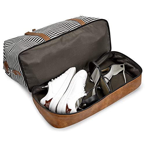 S-ZONE Weekender Bags for Women Men Travel Duffel Bags with Shoe Compartment Overnight Carry on Duffle Tote
