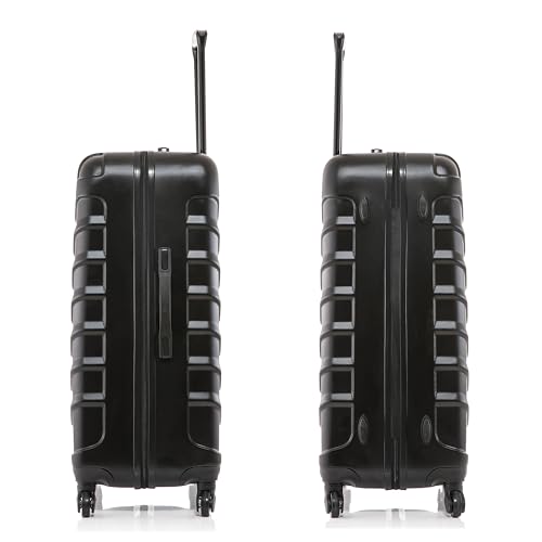 InUSA ENDURANCE Luggage with Spinner Wheels | Durable Lightweight Hardside Suitcase, Spacious Travel Bag with Handle and Trolley | 28-Inch Large Checked | Black