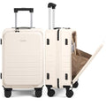 LOVEVOOK Hard Shell Carry On Luggage 22x14x9 Airline Approved,22 Inch Cute Carry On Suitcase with Spinner Wheel TSA Lock,Lightweight Travel Luggage Roller Rolling Suitcase,Gifts for Men & Women,Beige