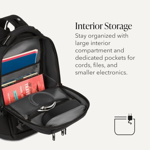 SwissGear Travel Tech Pro Laptop Backpack – Fits Laptops up to 16” – ScanSmart TSA-Friendly Backpack with Multiple Organizer Pockets – Black