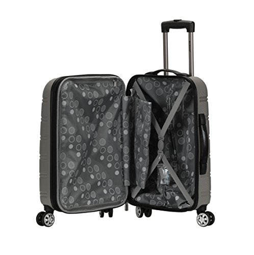 Rockland Melbourne Hardside 2 Piece Expandable Spinner Wheel Luggage Set, (20"/28"), Silver