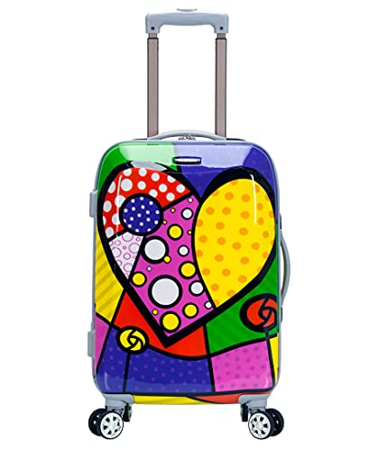 Rockland Departure Hardside 2 Piece Spinner Wheel Luggage, (20"/28"), Heart