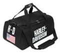 Harley-Davidson Rugged American Flag Graphic Durable Duffel Bag, Black