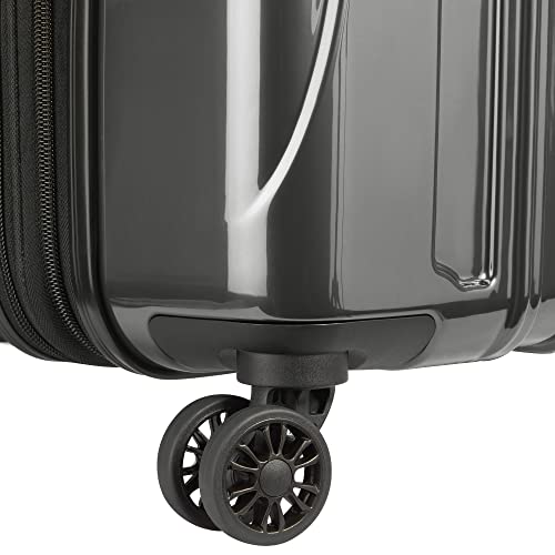 DELSEY PARIS Helium Aero Hardside Expandable Luggage with Spinner Wheels, Brushed Charcoal, Checked-Medium 24 Inch