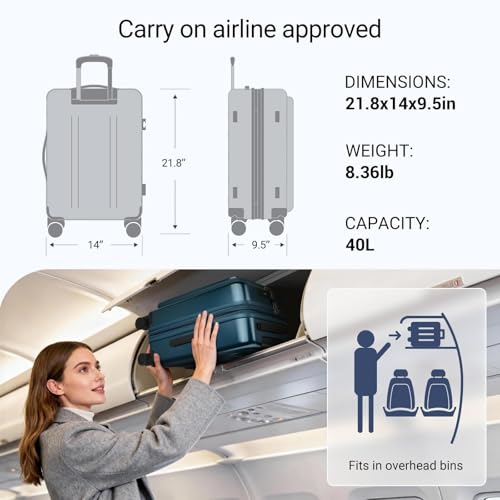 cllson Carry On Luggage with Top Opening, Expandable with Front Pocket and USB Charging Port, Lightweight with front compartment Rolling Suitcases with Fathers Day Gift for Dad Men Him Husband