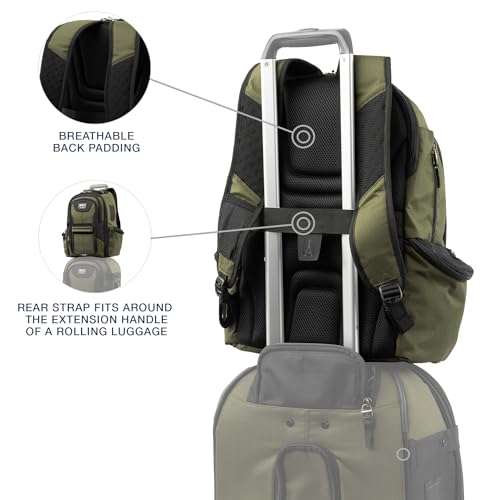 Travelpro Bold Softside 2-Piece Set — Expandable 2-Wheel Upright Large Luggage with Backpack, Olive/Black