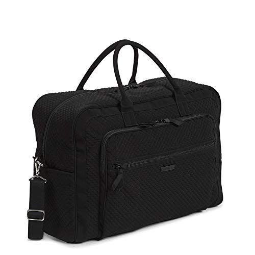 Vera Bradley Women's Microfiber Grand Weekender Travel Bag, Black, One Size