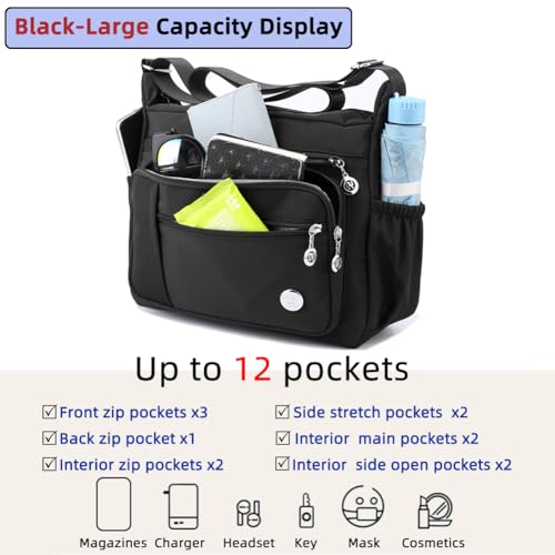 MINTEGRA Women Shoulder Handbag Roomy Multiple Pockets Bag Ladies Crossbody Purse Fashion Tote Top Handle Satchel