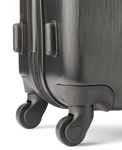 Calvin Klein Women's Hard Side Upright Luggage Spinner Light Weight Suitcase, Black, Large