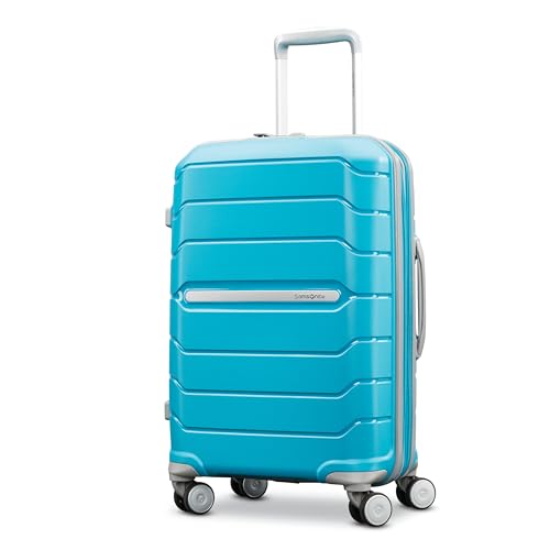 Samsonite Freeform Hardside Carry-On Luggage with Spinner Wheels - Hardshell Suitcase - TSA, Airline-Approved - Expandable Hard Shell, Smooth Rolling Wheels for Lightweight Travel - Ocean Blue