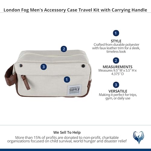 London Fog Men's Travel Accessory Case with Handle