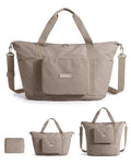 BAGSMART Foldable Travel Bag, 37L Expendable Personal Item Bag, Lightweight Weekender Bags for Women, Water Resistant Extra Carry on for Travel, Camel