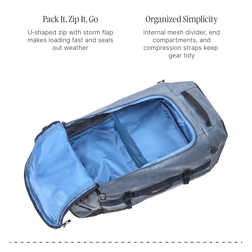 Eagle Creek Cargo Hauler Duffel Bag - Carry-On Duffel Bag for Travel - Easy Access Compartments - Lockable Zipper Opening - Water Resistant - Glacier Blue - 90L