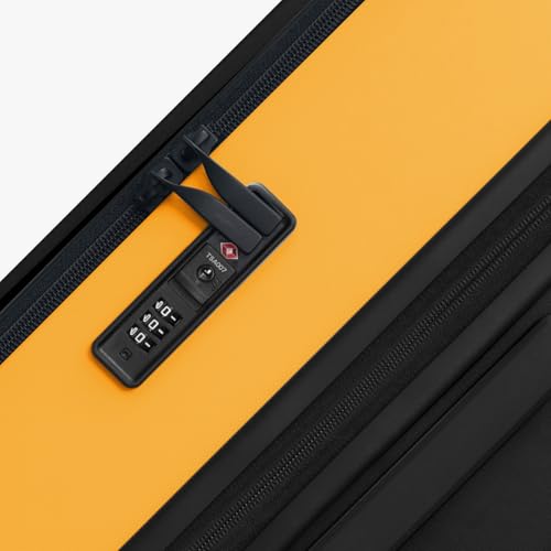 LEVEL8 Adventure Top Opening Carry on Luggage Airline Approved with Tsa Lock, 20 Inch Expandable Wide Handle Carry on Luggage, Top Lid Opening Hardside Suitcase with Wheels for Men Women, Yellowblack