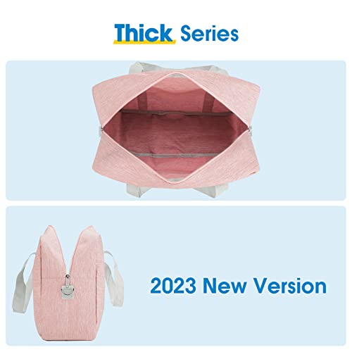 For Spirit Airlines Personal Item Bag 18x14x8 Foldable Travel Duffel Bag Tote Carry on Luggage Duffle Overnight for Women (3112 Thick Series Pink)