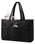 LOVEVOOK Laptop Bag for Women, Puffer Tote Bag for Work 15.6 Inch Large Computer Briefcase for Teacher Nurse, Quilted Lightweight Casual Shoulder Bag For Travel, Daily