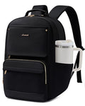 LOVEVOOK Laptop Backpack for Women with Large Capacity Cup Pocket, 15.6 inch Work Purse Travel Bag for Teacher Nurse, Waterproof Computer Business Back Pack, Cute Bookbag for College, Black