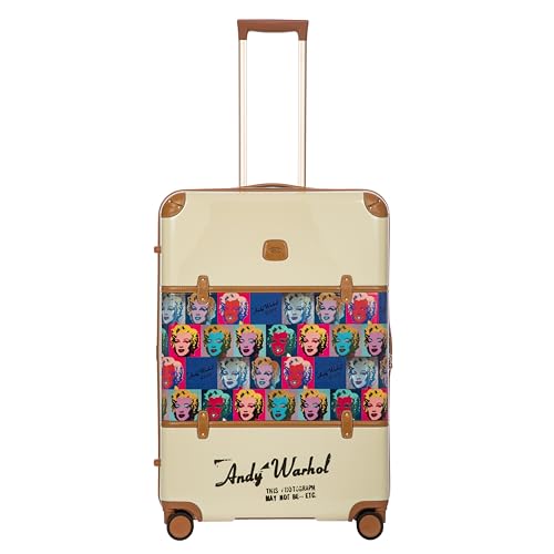 Bric's Andy Warhol Checked Luggage – Travel as Art Marilyn Print, Luxury Suitcase with Leather Trim, 360° Silent Wheels, Lightweight Hard Structure, 30 Inch, Multi-Color Marilyn Monroe