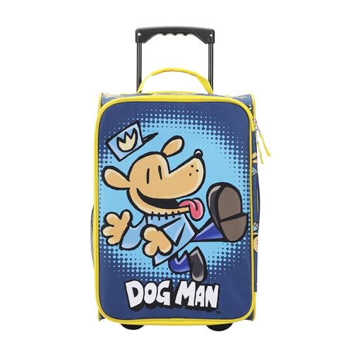 Bioworld Dog Man Character Print Blue 18" Soft-Sided Youth Carry On Suitcase Luggage