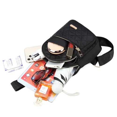 AOSTIHOT Small Sling Backpack for Women, Chest Bag Daypack Crossbody for Travel Sport Running Hiking Black