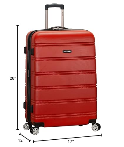 Rockland Melbourne Hardside Expandable Spinner Wheel Luggage, Red, Checked-Large 28-Inch (F1603-RED)