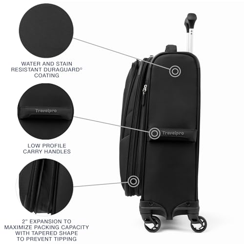 Travelpro Maxlite 5 Softside Expandable Luggage with 4 Spinner Wheels, Lightweight Suitcase, Men and Women