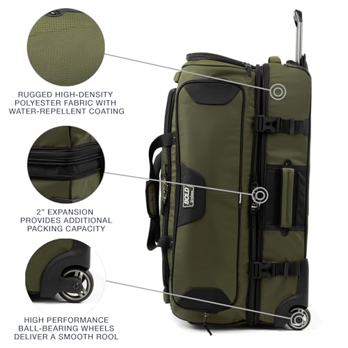 Travelpro Bold Softside 2-Piece Set — Expandable 2-Wheel Upright Large Luggage with Backpack, Olive/Black