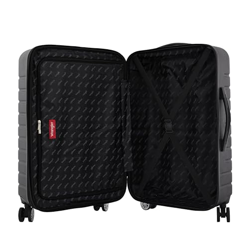 Wrangler Tahoe 3 Piece Spinner Luggage Set, Black