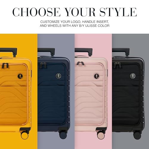 Bric's B|Y Ulisse Carry-On Luggage with Spinner Wheels – Airline Approved Hard Shell Suitcase, TSA Combination Lock & USB Port - Removeable Wash Bag Included - 21 Inch with Front Pocket, Mango