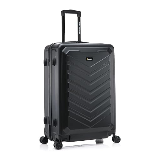 US ARMY Fox 28 inch Hardside Luggage with Spinner Wheels | Lightweight Large Suitcase for Extended Travel | Chevron Icon, Gel Handle, Side Studs, Retractable Trolley, Heavy Duty | Black