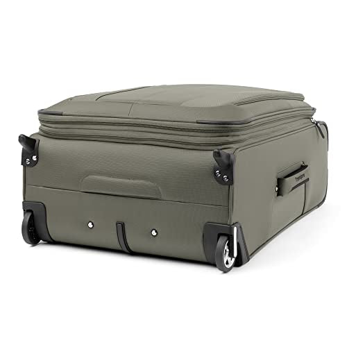 Travelpro Maxlite 5 Softside Expandable Upright 2 Wheel Checked Medium Luggage, Lightweight, 26-Inch — Slate Green