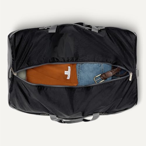 Amazon Essentials Extra Large Foldable Nylon Duffel Bag for Travel/Storage with Zippered Pockets, 32.4", 150L, 50-LBS Capacity, Black (Previously Amazon Basics)