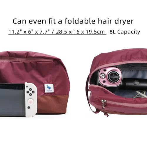 kalgoTeal Travel Toiletry Bag For Women, 8L Large Packing Cube with Waterproof TPU Wet/Dry Compartment