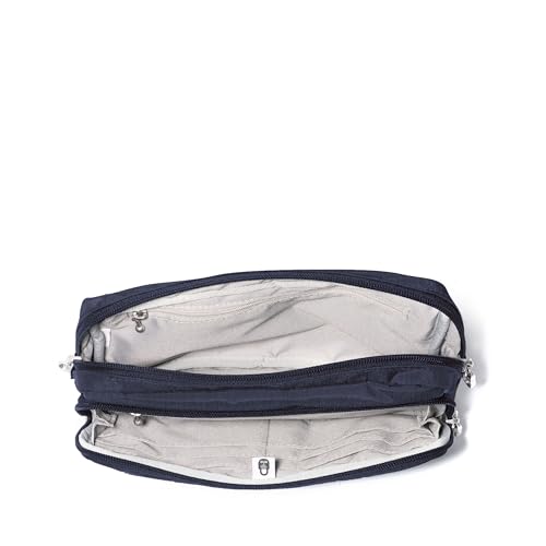 Baggallini Securtex Anti-theft Belt Bag 8.8"x5.5" Crossbody Fanny Pack for Women RFID Wallet Locking Zipper Travel Purse