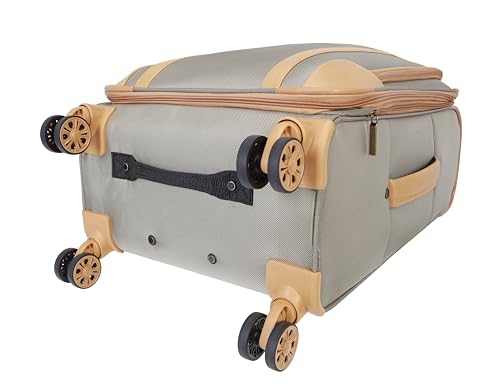Dockers Seahorse Softside Expandable 8-Wheel Spinner Travel Checked Luggage, 3-Piece Set, New British Khaki