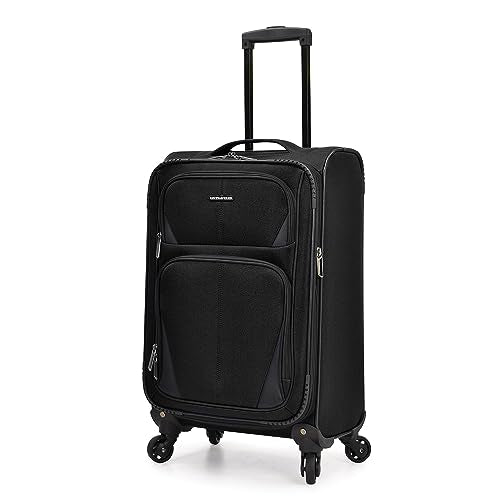 U.S. Traveler Aviron Bay Expandable Softside Luggage With Spinner Wheels, Black, Carry-on 23-Inch