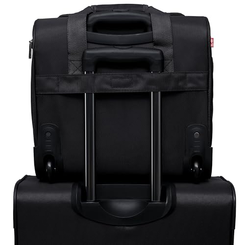 TPRC 15” Underseat Carry-On Luggage Airline Approved Personal Item with USB Charging Port, Black