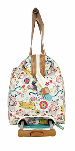 Lily Bloom Pattern 22 Inch Duffel Bag with 2-Rolling Wheels, Weekender Overnight Travel Lightweight Carry-On Suitcase For Women