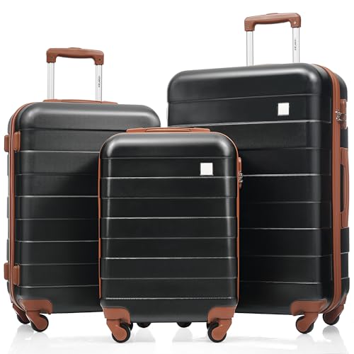 Merax 3 Piece ABS Hardshell Luggage Sets Spinner Wheel Suitcase TSA Lock Suit Case