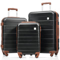 Merax 3 Piece ABS Hardshell Luggage Sets Spinner Wheel Suitcase TSA Lock Suit Case