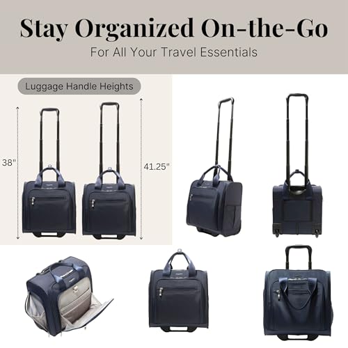 Baggallini 2 Wheel Underseater Carry-On - Lightweight Travel Weekender Luggage